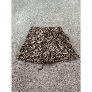 Beach Lunch Lounge Shorts Womens S Brown Chetah Print Culotte Tie Front Rayon